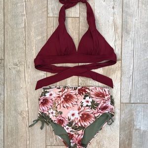 Kona Sol High Waist Push up Two Piece Swimsuit S
